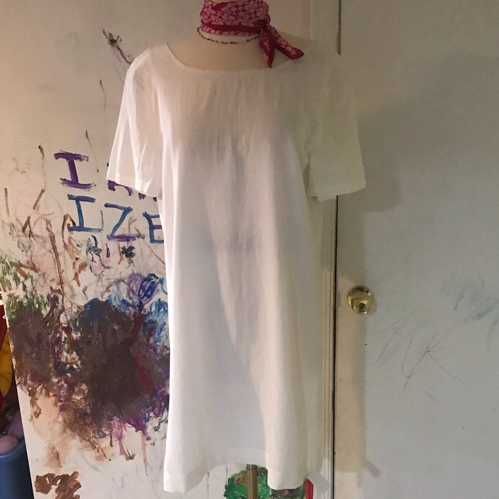 Theory Linen White Shift Dress NWT